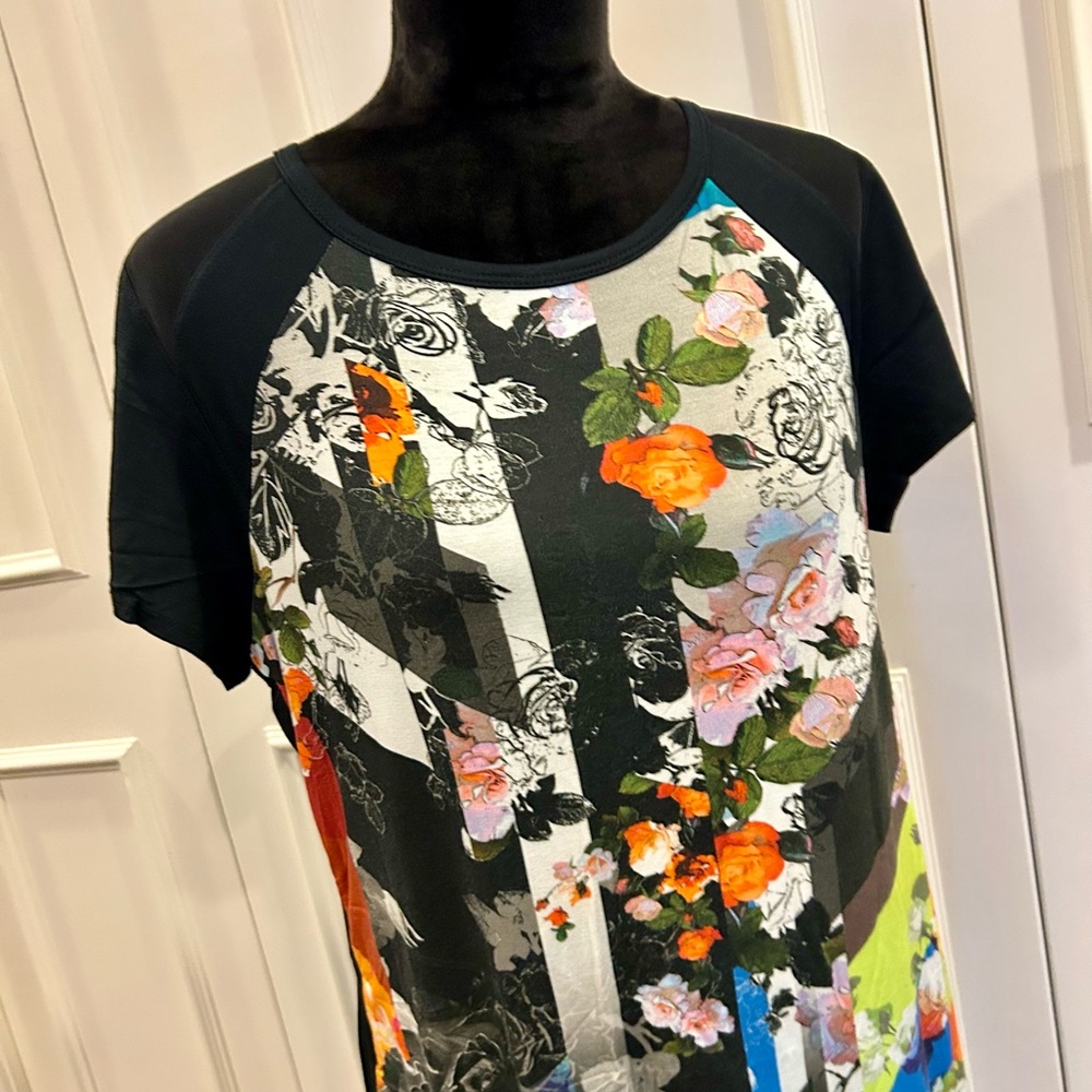Trina Turk Multicolor Floral Short Sleeve Dress